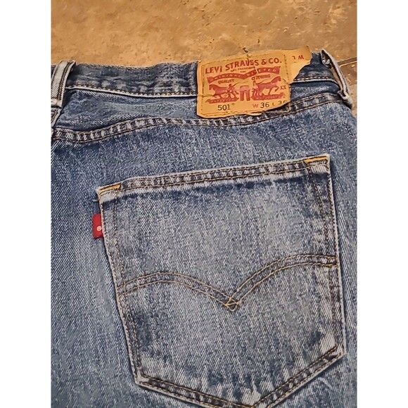 Vintage Levis 501 Red Tab trade mark only 36x36 Tall Streetwear Casual Grunge - Picture 1 of 11